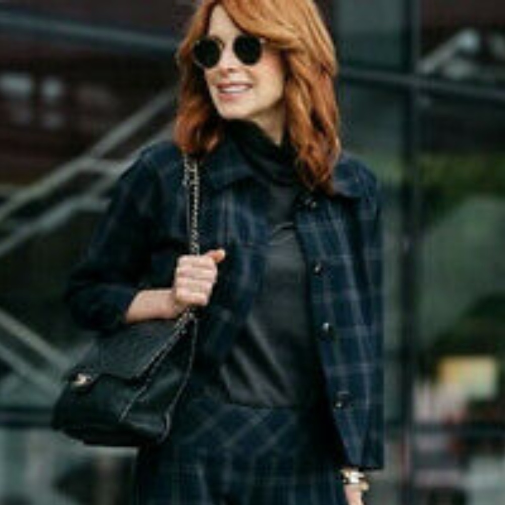 CAbi Navy Plaid Jacket